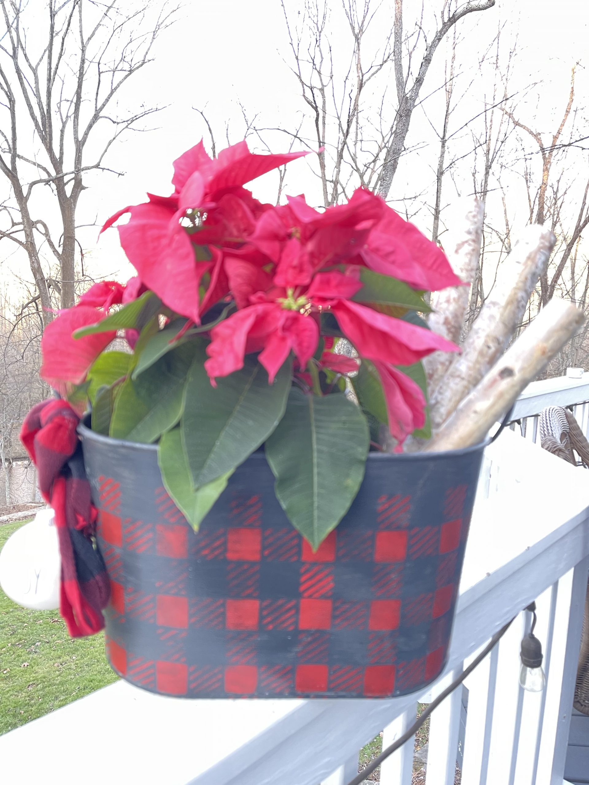 buffalo plaid planter