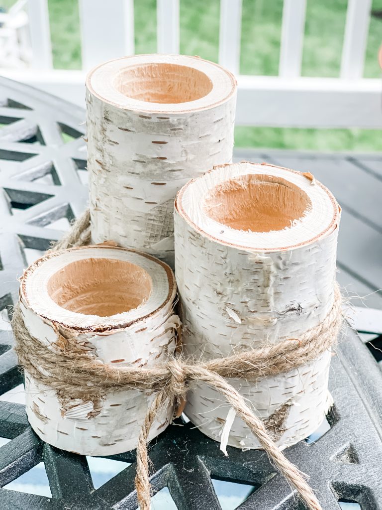 Easy DIY Rustic Wood Candlesticks  Wood candle sticks, Diy candle