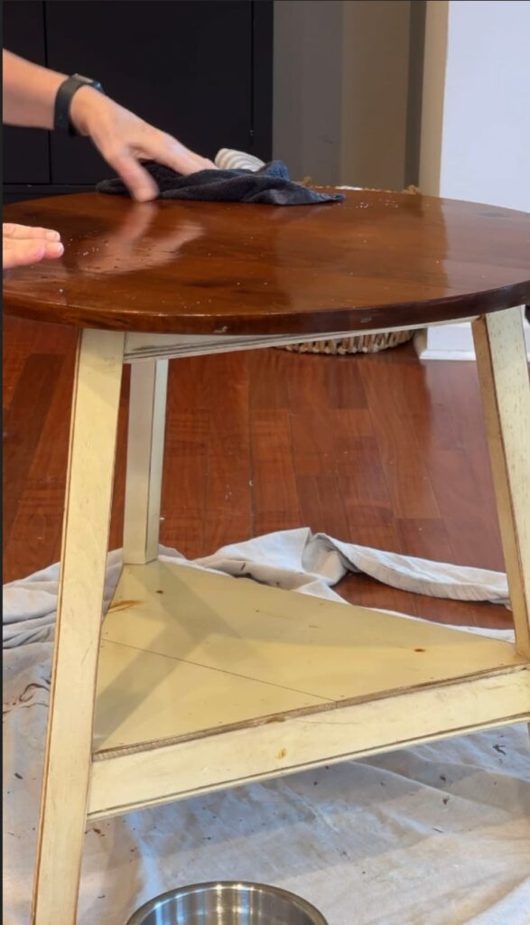 Paint and Stain an Upcycled Table