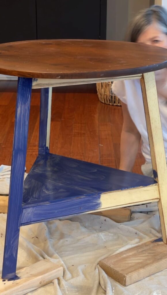 Paint and Stain an Upcycled Table