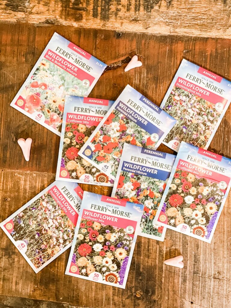 picture of several seed packets on a table