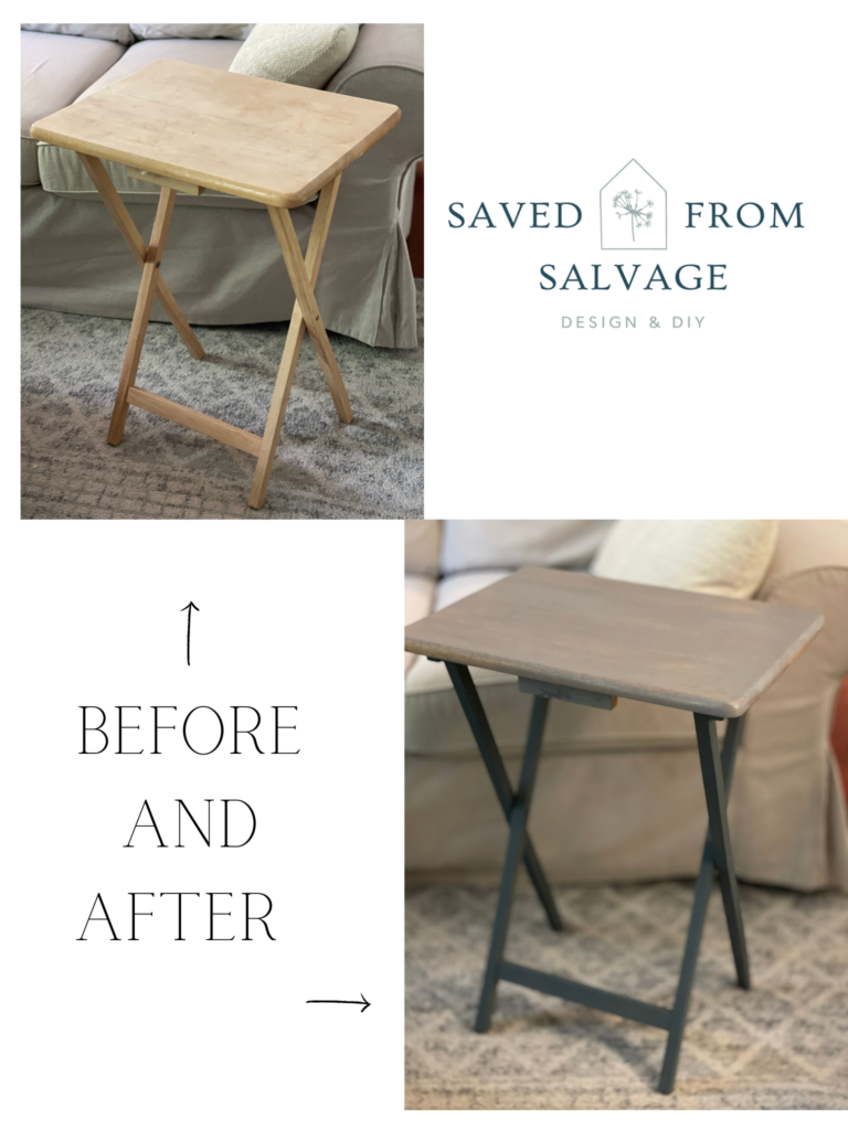 AN EASY WAY TO MAKEOVER AN OLD WOOD TV TRAY TABLE Saved from Salvage