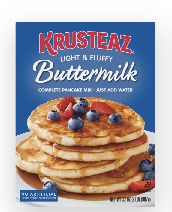 A BOX OF KRUSTEAZ PANCAKE MIX