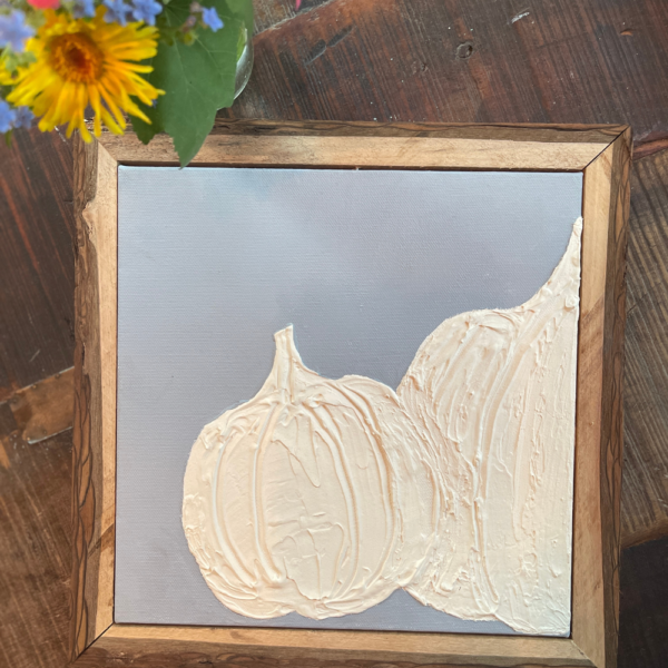 IDEAS FOR DRAWING AND PAINTING AN EASY FALL PUMPKIN Saved From Salvage   FRAMED FALL DRAWING 600x600 