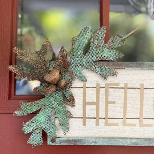 HOW TO DIY A FALL DOOR HANGER FROM DOLLAR TREE DECOR - Saved from Salvage