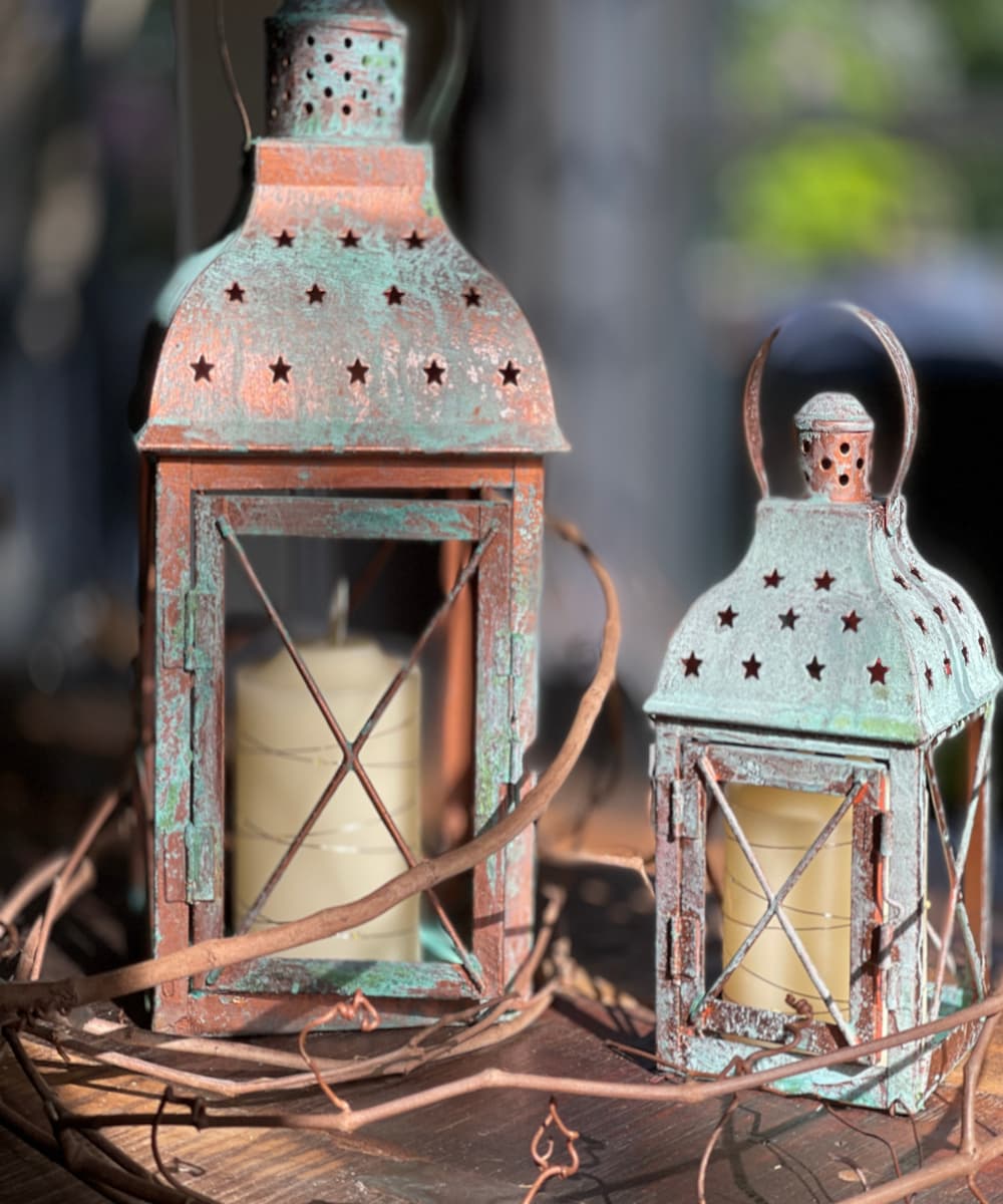HOW TO MAKE EASY COPPER PATINA  LANTERNS